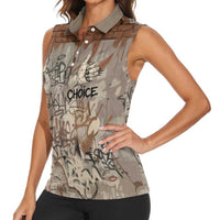 Choice Bro Graffiti Handshake Women Sleeveless Polo Shirt New Zealand Slang Fern Brick Wall and Urban Street Art
