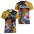 Hawaii Polynesian Women V Neck T Shirt Turtles and Hibiscus Flower Gradient Pattern TS04 - Polynesian Pride