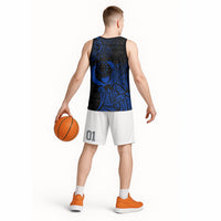 Pohnpei Federated States Of Micronesia Basketball Jersey Polynesian Tribal Heritage Art With Blue Island Tattoo Patterns