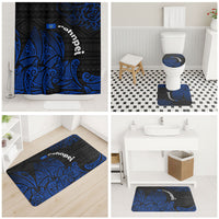 Pohnpei Federated States Of Micronesia Bathroom Set Polynesian Tribal Heritage Art With Blue Island Tattoo Patterns