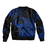 Pohnpei Federated States Of Micronesia Bomber Jacket Polynesian Tribal Heritage Art With Blue Island Tattoo Patterns