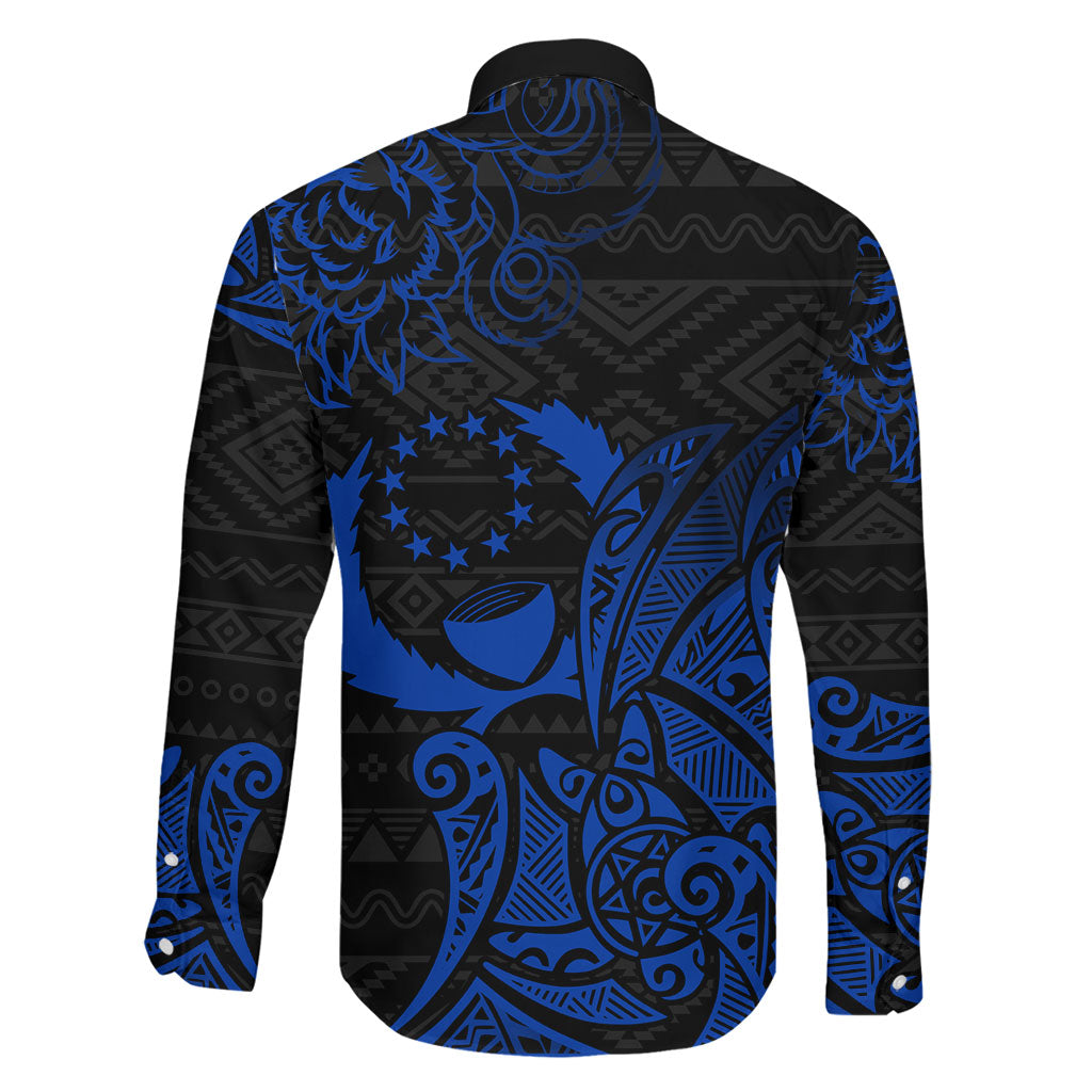 Pohnpei Federated States Of Micronesia Family Matching Summer Maxi Dress and Hawaiian Shirt Polynesian Tribal Heritage Art With Blue Island Tattoo Patterns