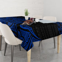 Pohnpei Federated States Of Micronesia Tablecloth Polynesian Tribal Heritage Art With Blue Island Tattoo Patterns