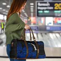 Pohnpei Federated States Of Micronesia Travel Bag Polynesian Tribal Heritage Art With Blue Island Tattoo Patterns