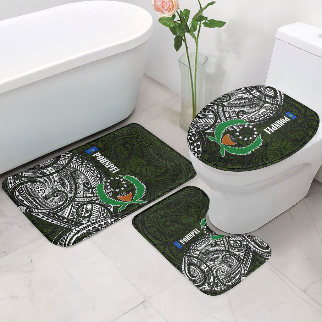 Pohnpei Federated States Of Micronesia Bathroom Set Polynesian Tribal Heritage Art With Kaselehlie State Seal