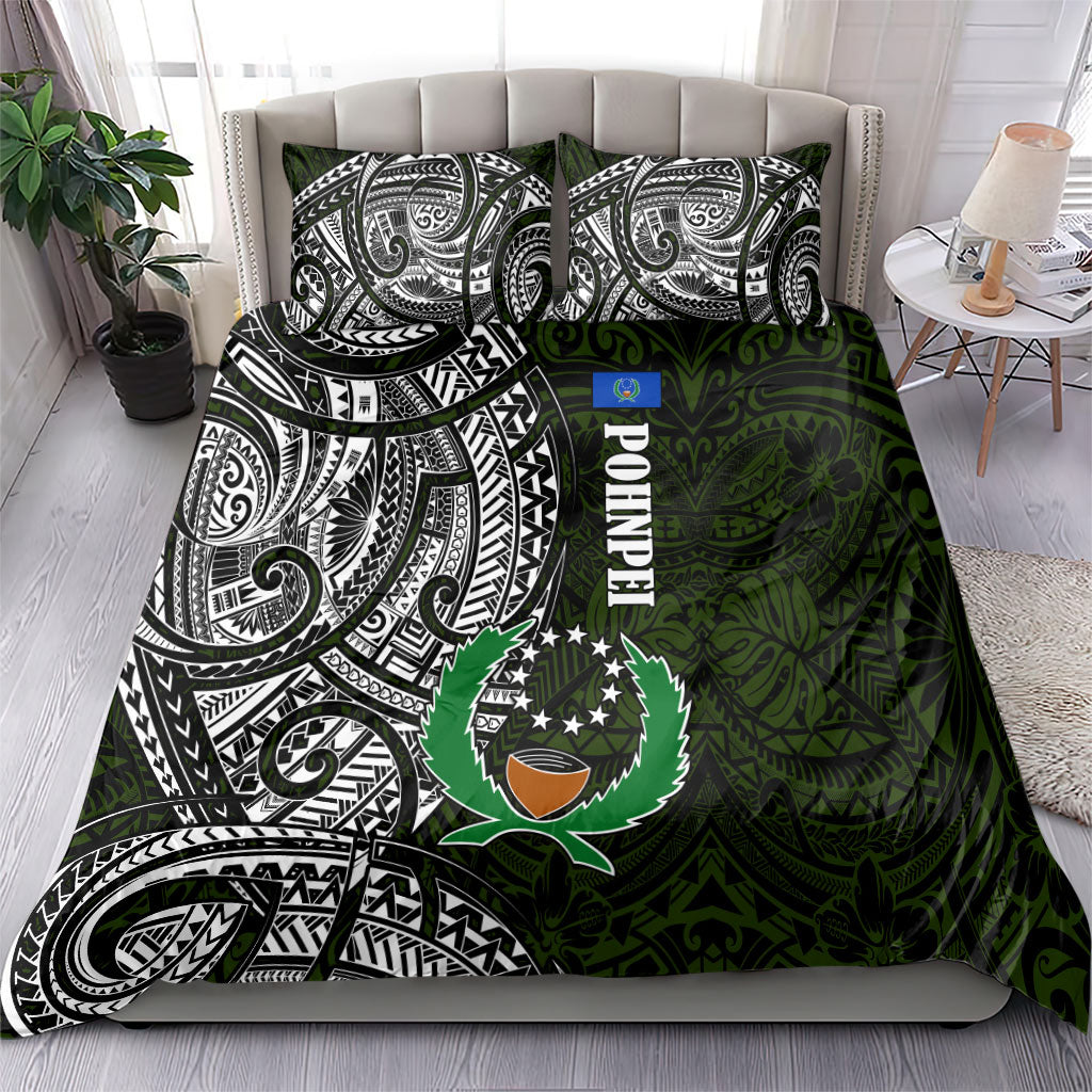 Pohnpei Federated States Of Micronesia Bedding Set Polynesian Tribal Heritage Art With Kaselehlie State Seal