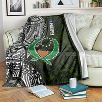 Pohnpei Federated States Of Micronesia Blanket Polynesian Tribal Heritage Art With Kaselehlie State Seal