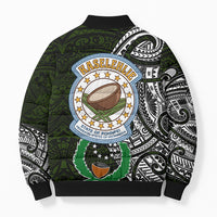 Pohnpei Federated States Of Micronesia Bomber Puffer Jacket Polynesian Tribal Heritage Art With Kaselehlie State Seal