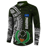 Pohnpei Federated States Of Micronesia Button Sweatshirt Polynesian Tribal Heritage Art With Kaselehlie State Seal