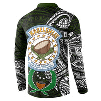 Pohnpei Federated States Of Micronesia Button Sweatshirt Polynesian Tribal Heritage Art With Kaselehlie State Seal