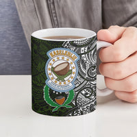 Pohnpei Federated States Of Micronesia Ceramic Mug Polynesian Tribal Heritage Art With Kaselehlie State Seal