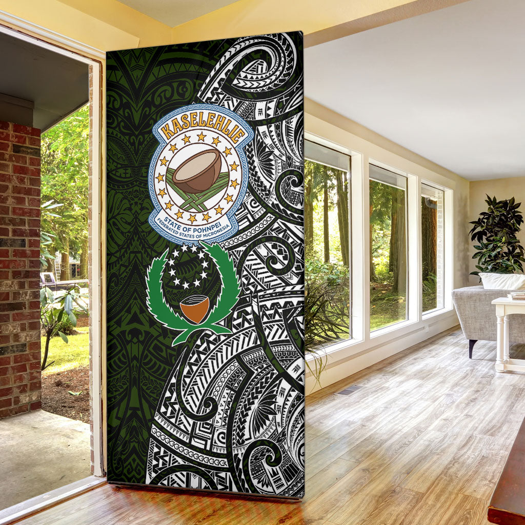 Pohnpei Federated States Of Micronesia Door Cover Polynesian Tribal Heritage Art With Kaselehlie State Seal