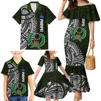 Pohnpei Federated States Of Micronesia Family Matching Mermaid Dress and Hawaiian Shirt Polynesian Tribal Heritage Art With Kaselehlie State Seal