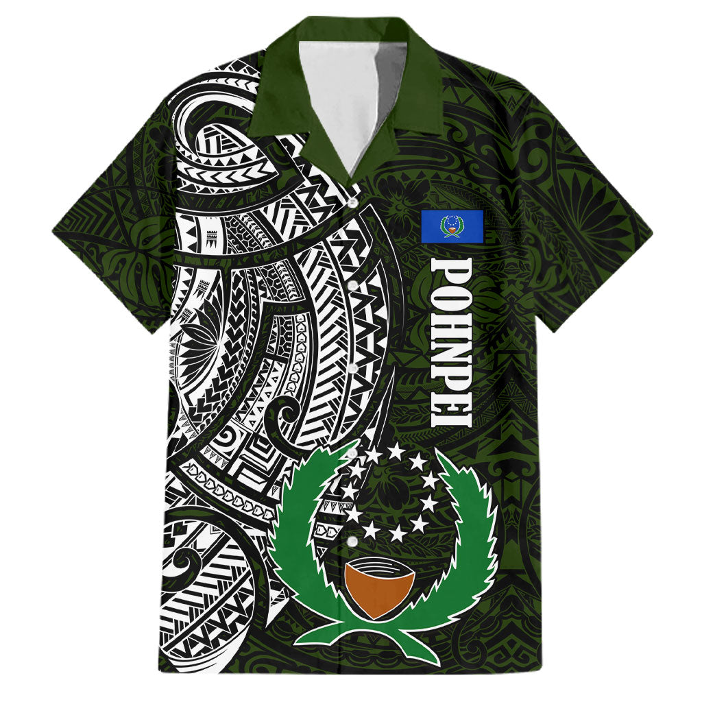 Pohnpei Federated States Of Micronesia Family Matching Mermaid Dress and Hawaiian Shirt Polynesian Tribal Heritage Art With Kaselehlie State Seal