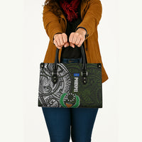 Pohnpei Federated States Of Micronesia Leather Bag Polynesian Tribal Heritage Art With Kaselehlie State Seal