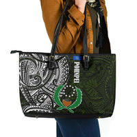 Pohnpei Federated States Of Micronesia Leather Tote Bag Polynesian Tribal Heritage Art With Kaselehlie State Seal