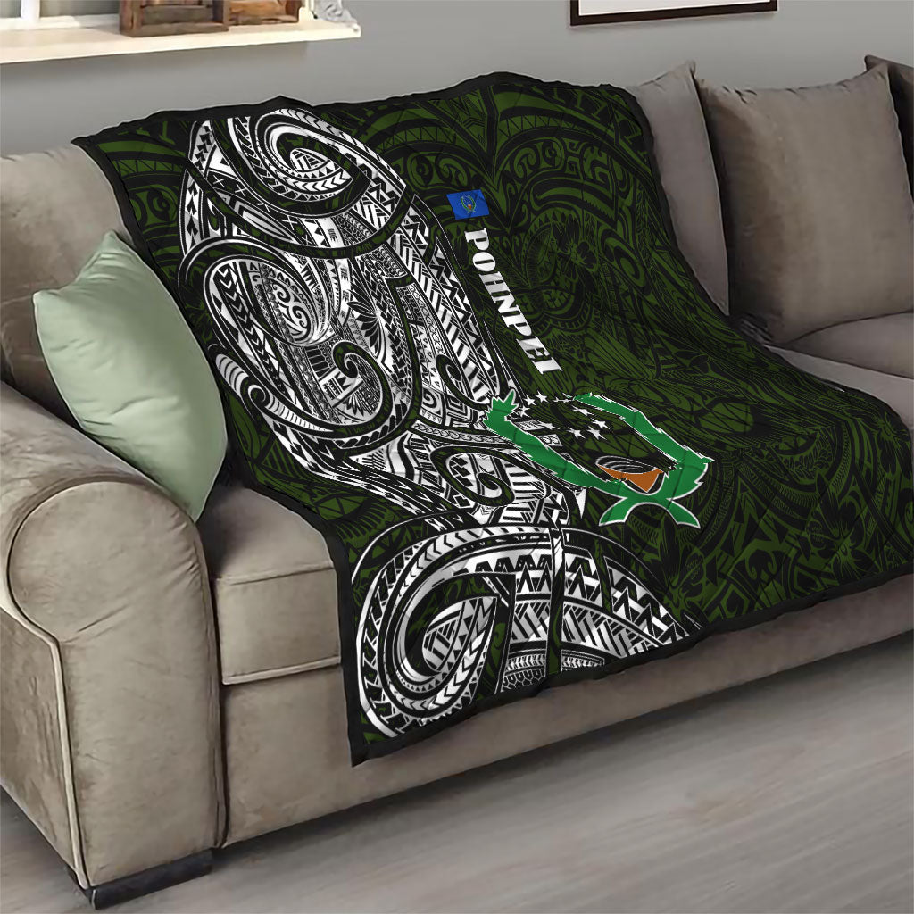 Pohnpei Federated States Of Micronesia Quilt Polynesian Tribal Heritage Art With Kaselehlie State Seal