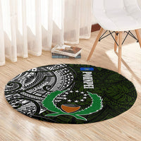 Pohnpei Federated States Of Micronesia Round Carpet Polynesian Tribal Heritage Art With Kaselehlie State Seal
