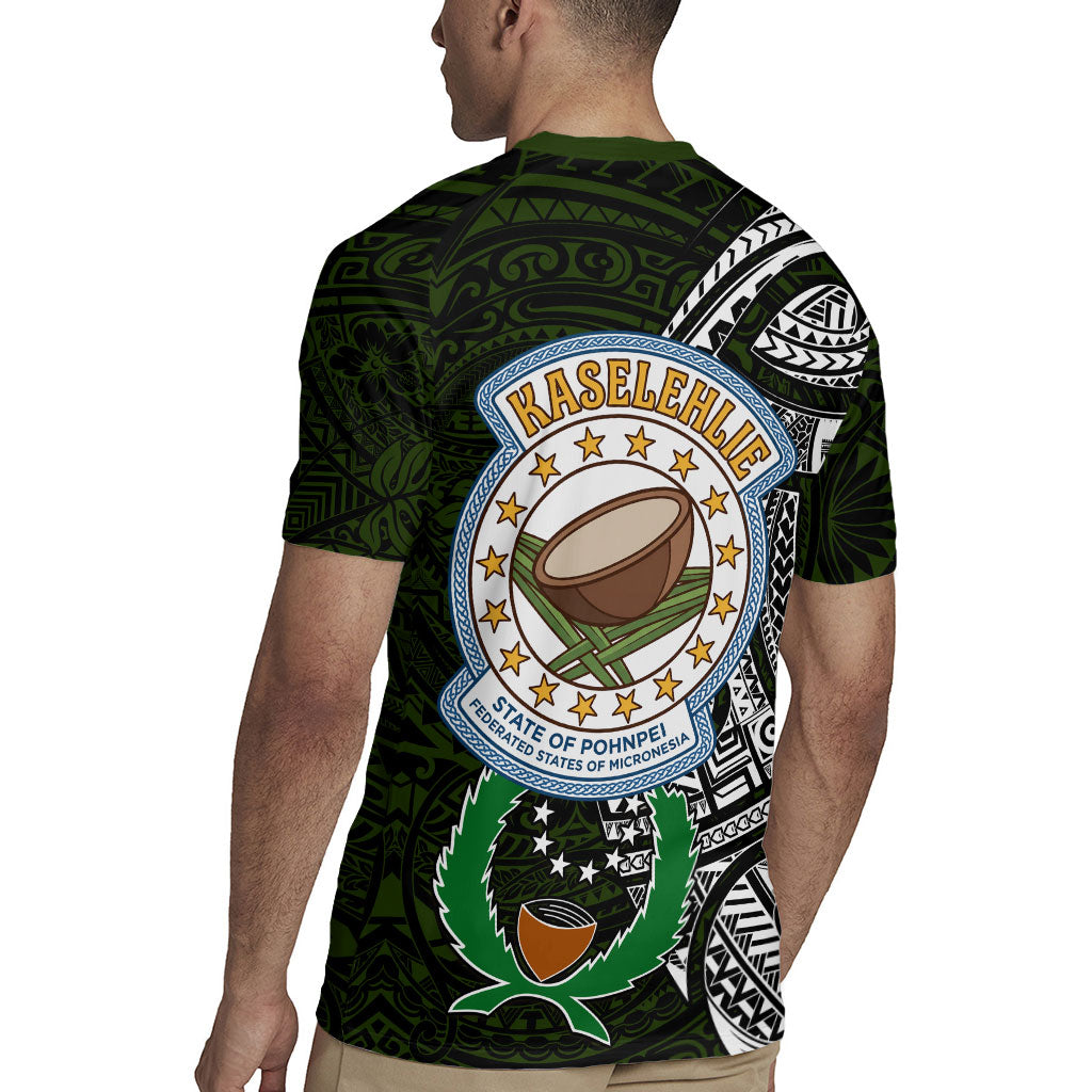 Pohnpei Federated States Of Micronesia Rugby Jersey Polynesian Tribal Heritage Art With Kaselehlie State Seal