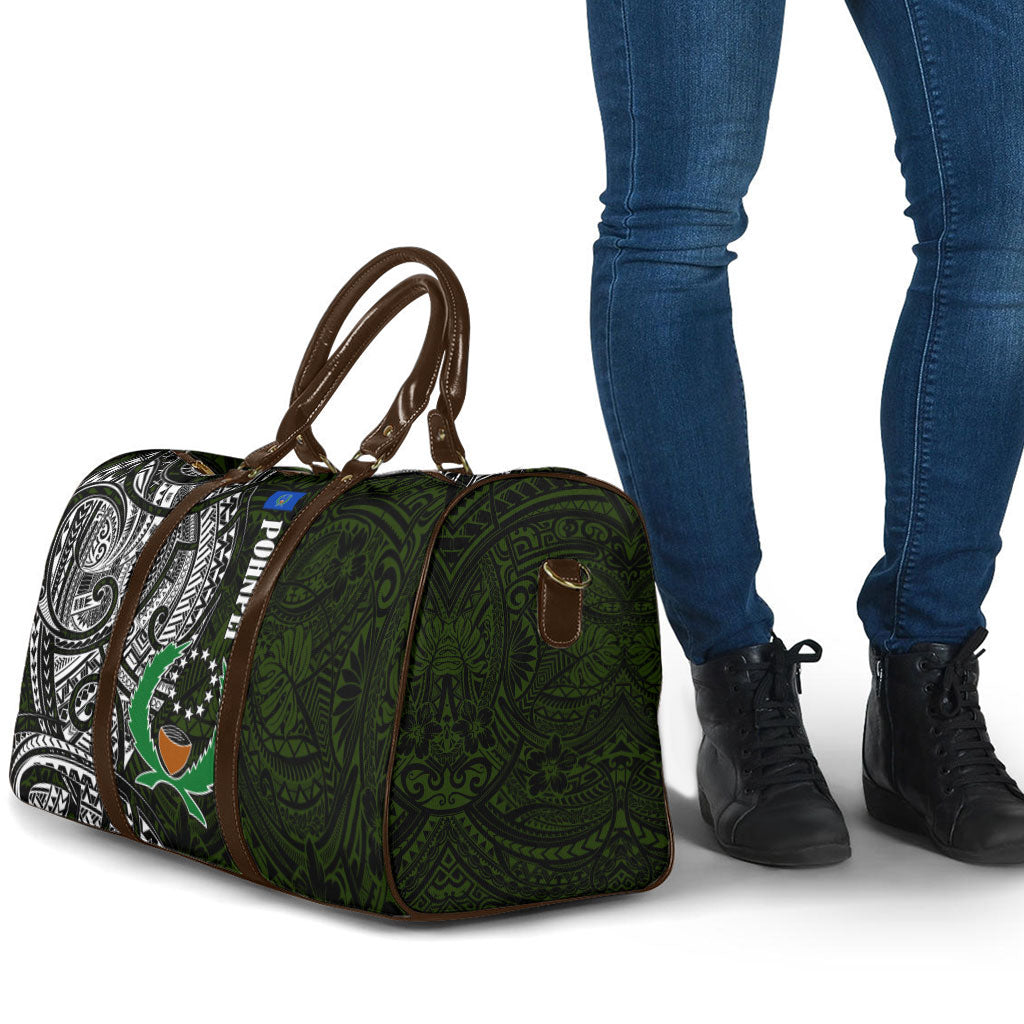 Pohnpei Federated States Of Micronesia Travel Bag Polynesian Tribal Heritage Art With Kaselehlie State Seal
