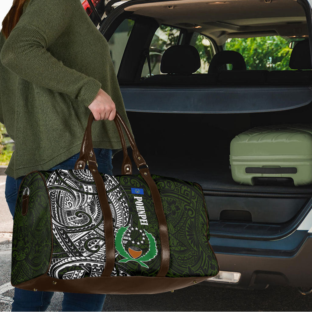 Pohnpei Federated States Of Micronesia Travel Bag Polynesian Tribal Heritage Art With Kaselehlie State Seal