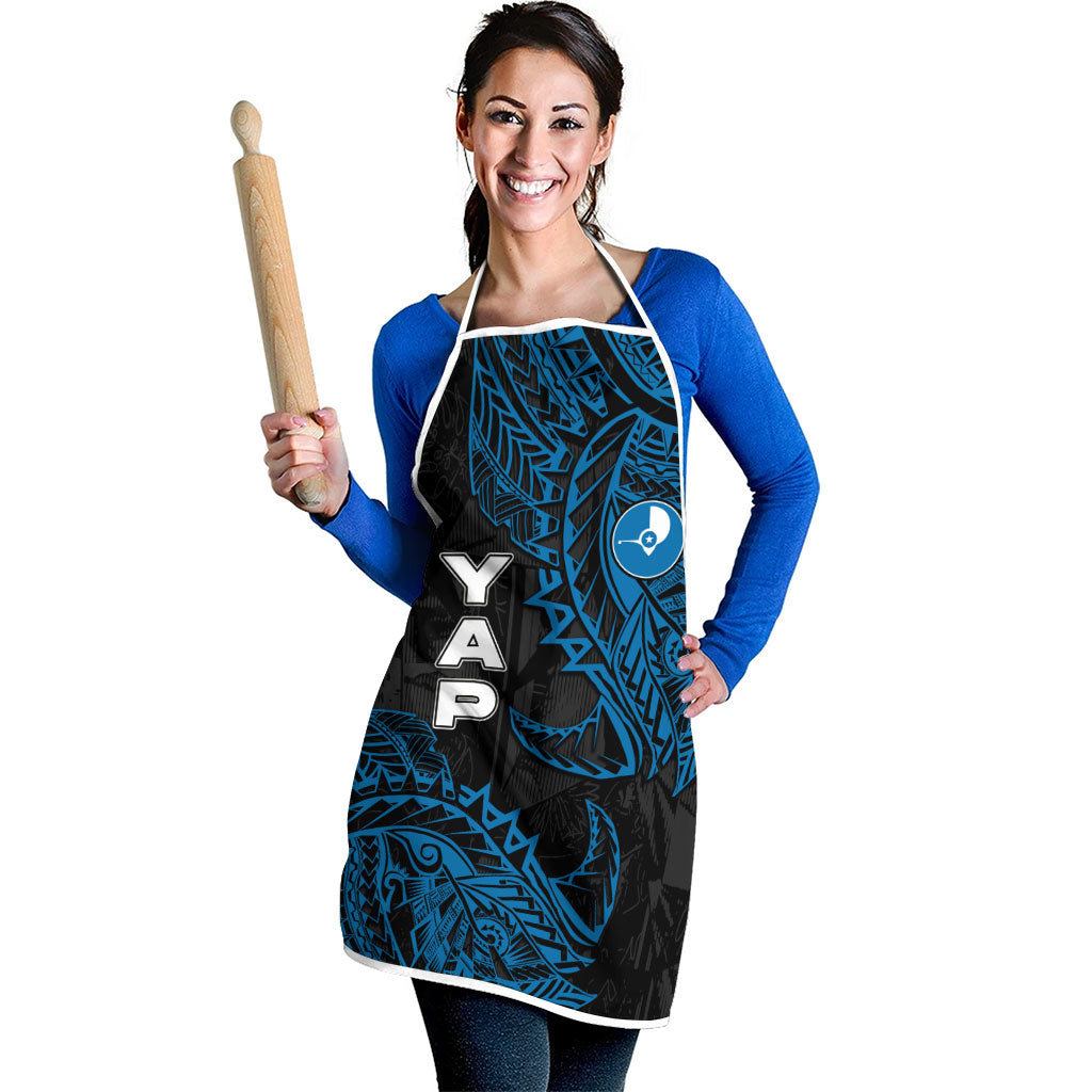 Yap Island Tribal Heritage Apron Micronesian Polynesian Tattoo Pattern Blue Black Cultural Art
