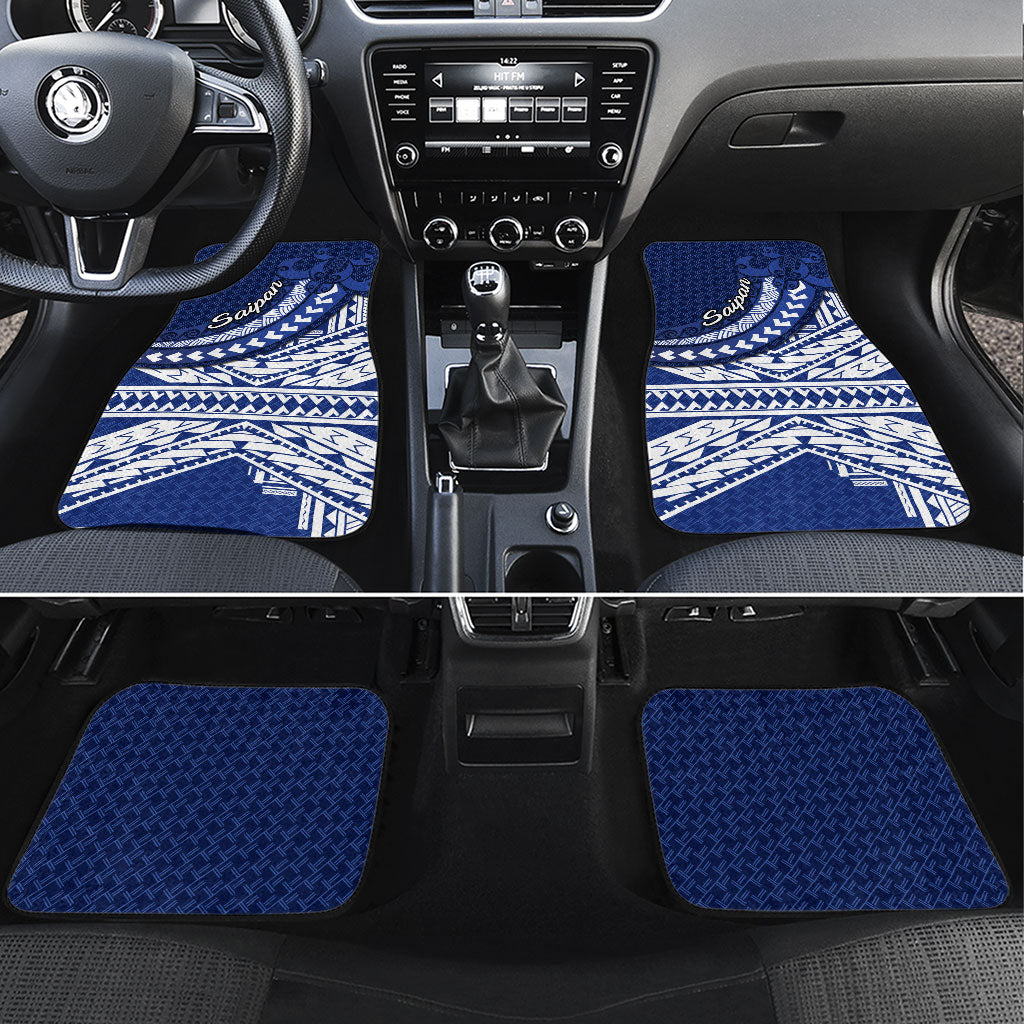Northern Mariana Islands Saipan Car Mats Polynesian Tribal Pattern - Commonwealth Seal Art