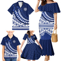 Northern Mariana Islands Saipan Family Matching Mermaid Dress and Hawaiian Shirt Polynesian Tribal Pattern - Commonwealth Seal Art
