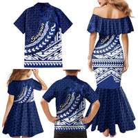 Northern Mariana Islands Saipan Family Matching Mermaid Dress and Hawaiian Shirt Polynesian Tribal Pattern - Commonwealth Seal Art