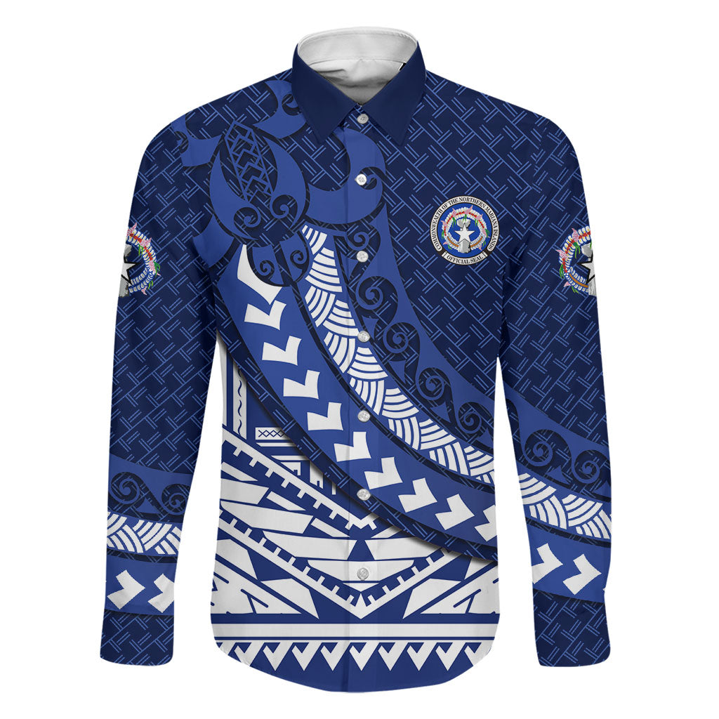 Northern Mariana Islands Saipan Family Matching Tank Maxi Dress and Hawaiian Shirt Polynesian Tribal Pattern - Commonwealth Seal Art