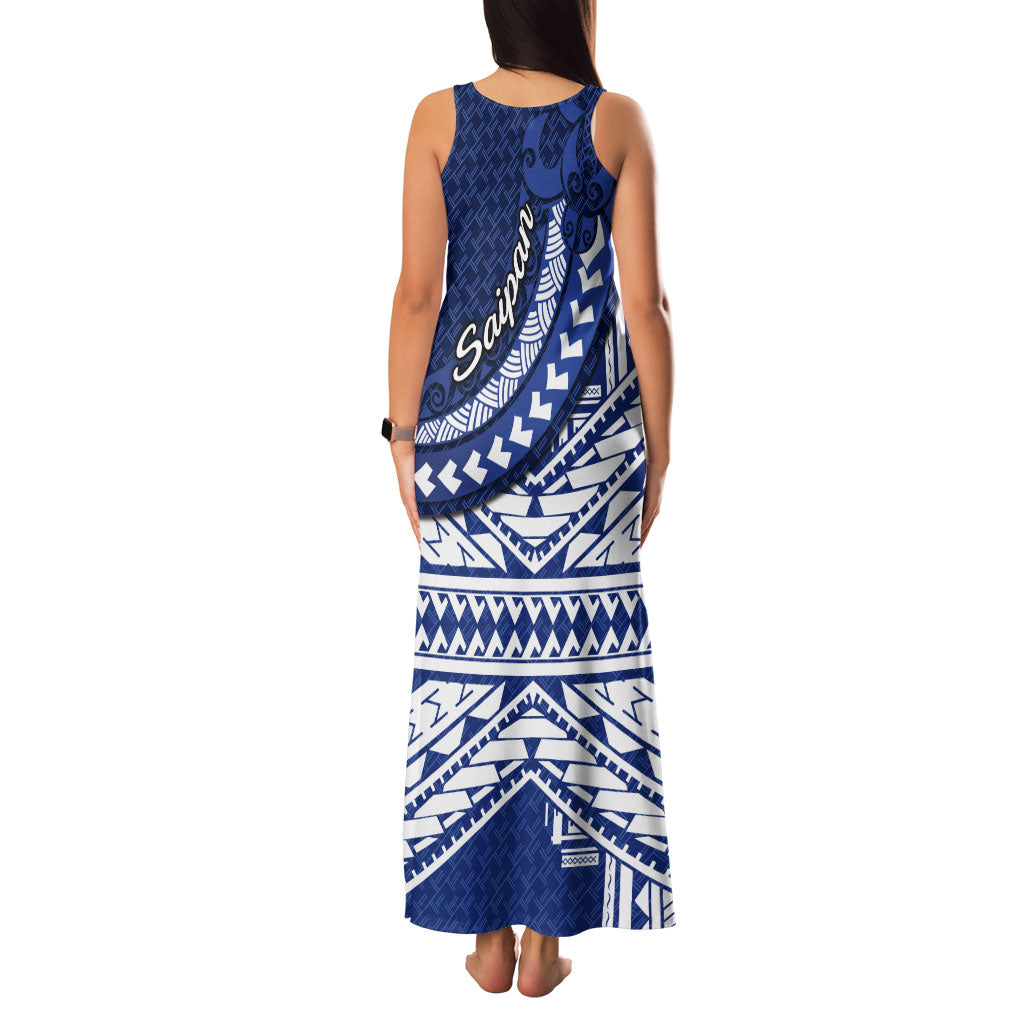 Northern Mariana Islands Saipan Family Matching Tank Maxi Dress and Hawaiian Shirt Polynesian Tribal Pattern - Commonwealth Seal Art