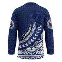 Northern Mariana Islands Saipan Hockey Jersey Polynesian Tribal Pattern - Commonwealth Seal Art TS04 - Polynesian Pride