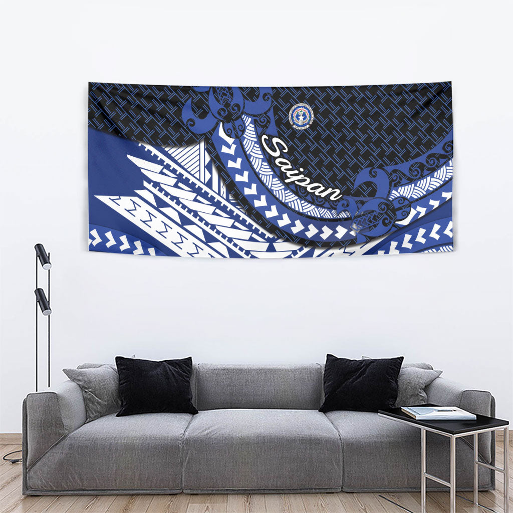 Northern Mariana Islands Saipan Tapestry Polynesian Tribal Pattern - Commonwealth Seal Art