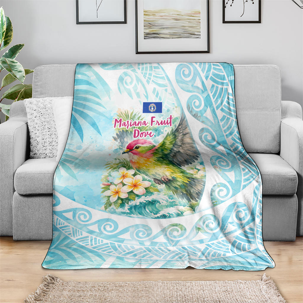 Saipan CMNI Blanket Polynesian Northern Mariana Islands Fruit Dove Watercolor
