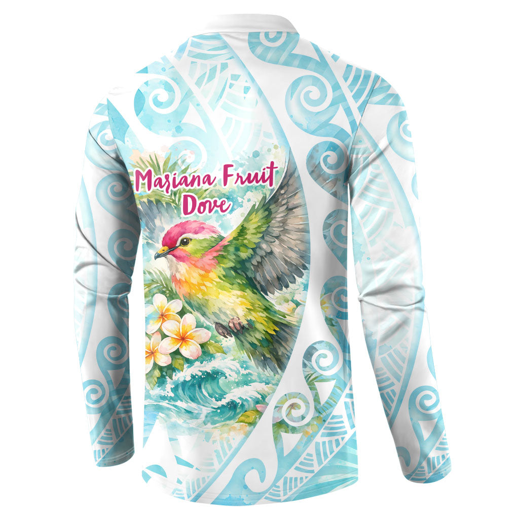 Saipan CMNI Button Sweatshirt Polynesian Northern Mariana Islands Fruit Dove Watercolor