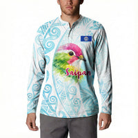Saipan CMNI Button Sweatshirt Polynesian Northern Mariana Islands Fruit Dove Watercolor