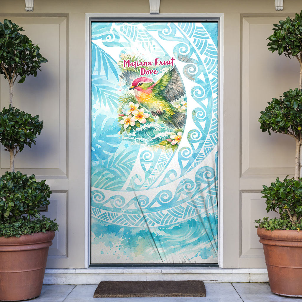 Saipan CMNI Door Cover Polynesian Northern Mariana Islands Fruit Dove Watercolor