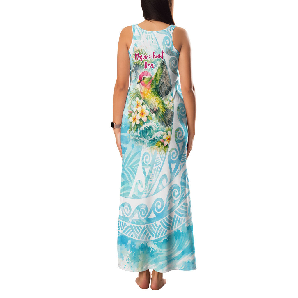 Saipan CMNI Family Matching Tank Maxi Dress and Hawaiian Shirt Polynesian Northern Mariana Islands Fruit Dove Watercolor