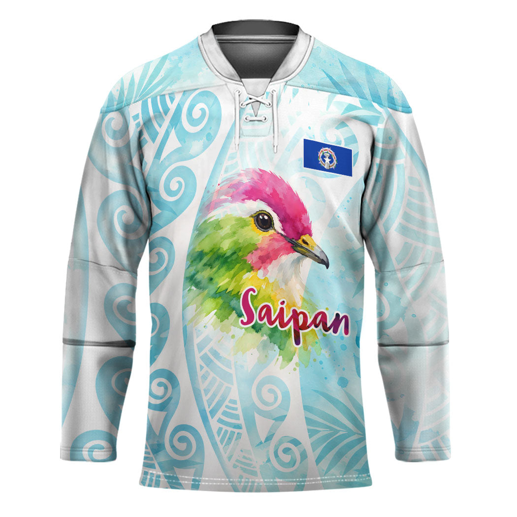 Saipan CMNI Hockey Jersey Polynesian Northern Mariana Islands Fruit Dove Watercolor