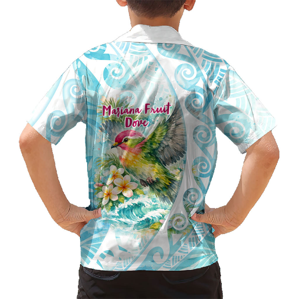 Saipan CMNI Kid Hawaiian Shirt Polynesian Northern Mariana Islands Fruit Dove Watercolor TS04 - Polynesian Pride