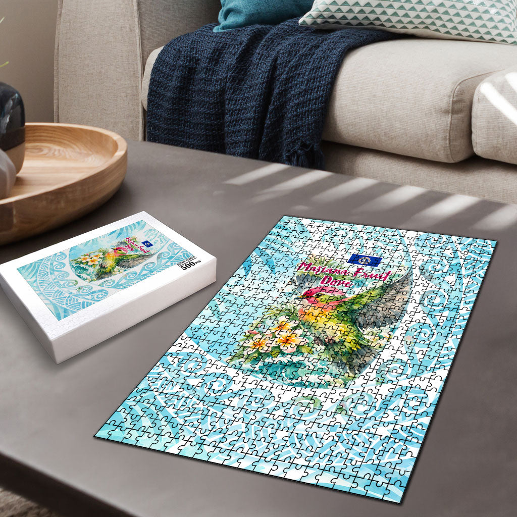 Saipan CMNI Puzzle Polynesian Northern Mariana Islands Fruit Dove Watercolor TS04 - Polynesian Pride