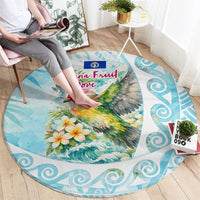 Saipan CMNI Round Carpet Polynesian Northern Mariana Islands Fruit Dove Watercolor TS04 - Polynesian Pride