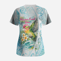 Saipan CMNI Scrub Top Polynesian Northern Mariana Islands Fruit Dove Watercolor TS04 - Polynesian Pride