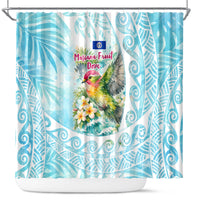 Saipan CMNI Shower Curtain Polynesian Northern Mariana Islands Fruit Dove Watercolor