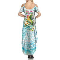Saipan CMNI Summer Maxi Dress Polynesian Northern Mariana Islands Fruit Dove Watercolor TS04 - Polynesian Pride