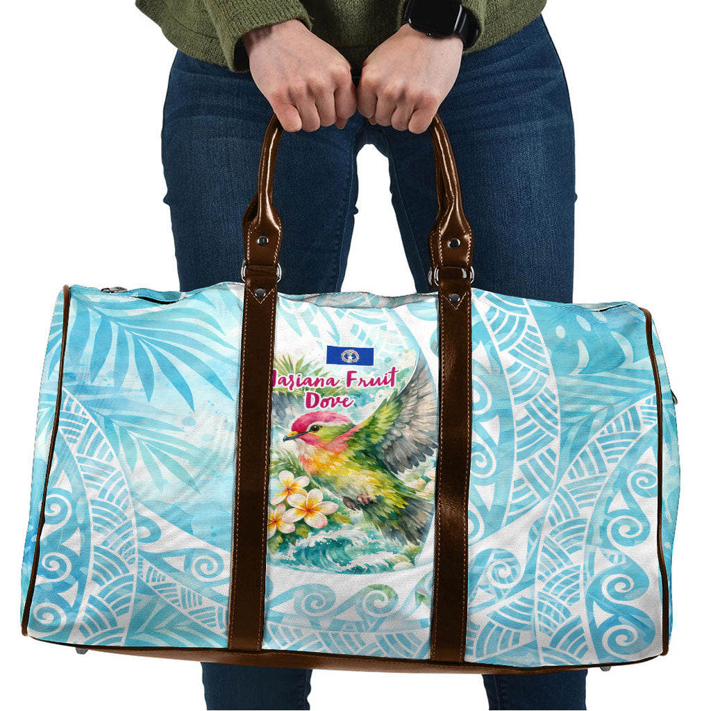 Saipan CMNI Travel Bag Polynesian Northern Mariana Islands Fruit Dove Watercolor