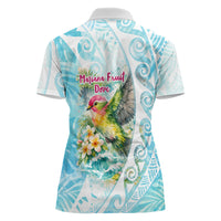 Saipan CMNI Women Polo Shirt Polynesian Northern Mariana Islands Fruit Dove Watercolor
