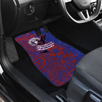 Saipan Northern Mariana Islands Car Mats Polynesian Tribal Tattoo Art With Hibiscus Flowers And Seal