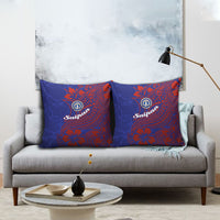 Saipan Northern Mariana Islands Pillow Cover Polynesian Tribal Tattoo Art With Hibiscus Flowers And Seal