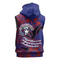 Saipan Northern Mariana Islands Sleeveless Hoodie Polynesian Tribal Tattoo Art With Hibiscus Flowers And Seal